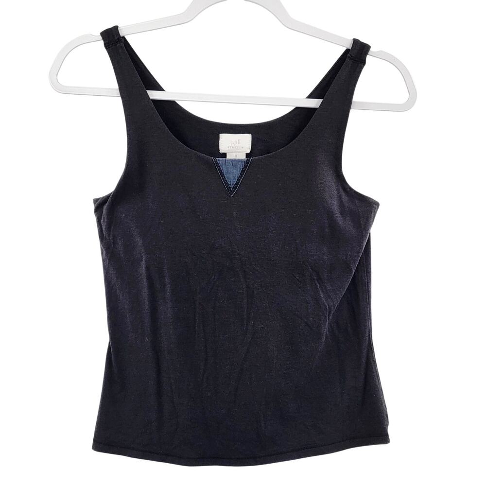 J. Jill Black & Blue Stretch Casual Tank Top Cotton Blend Women’s Size S
